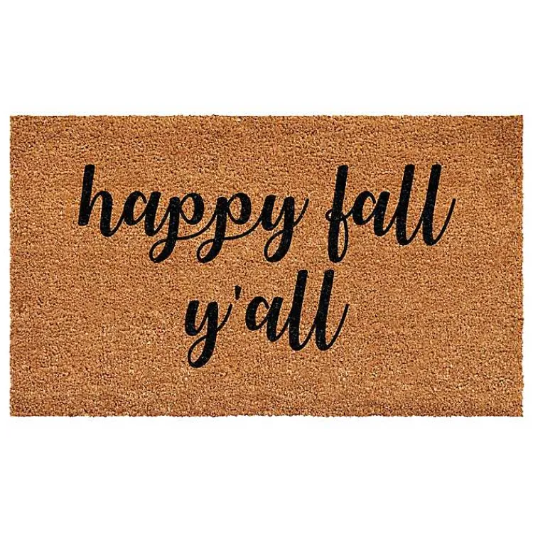 Kirklands Home Doormats|Cursive Happy Fall Y'all Coir Doormat, 17x29