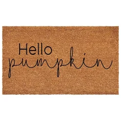 Kirklands Home Doormats|Cursive Hello Pumpkin Fall Coir Doormat