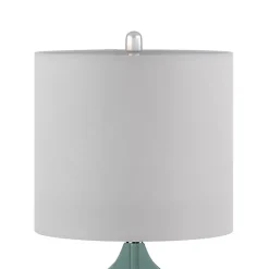 Kirklands Home Table Lamps|Curved Glass Table Lamps, Set of 2 Blue