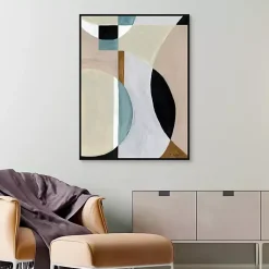 Kirklands Home Canvas Art|Curved Vision Framed Canvas Art Print Multi