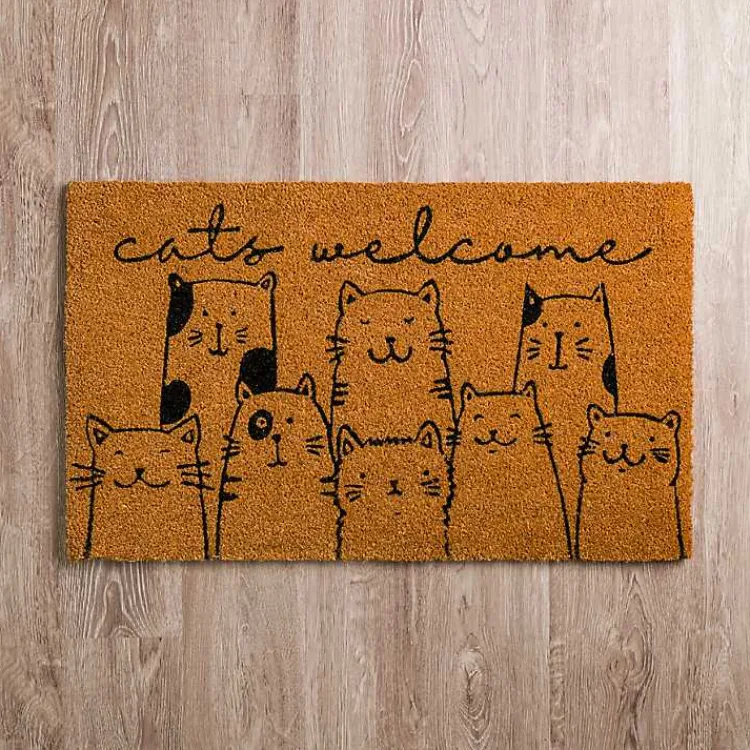 Kirklands Home Doormats|Cute Cats Welcome Doormat