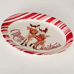 Clearance Cute Reindeer Merry Christmas Platter Christmas Dining & Entertaining