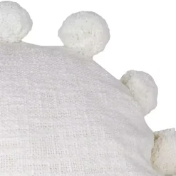 Hot Daisy Soft Poms Round Throw Pillow Pillows