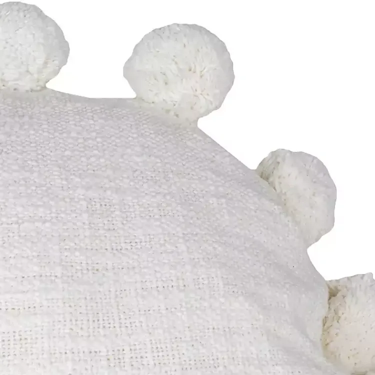 Hot Daisy Soft Poms Round Throw Pillow Pillows