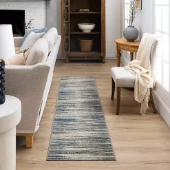 Kirklands Home Area Rugs|Dark Blue Claire Modern Runner, 2x8