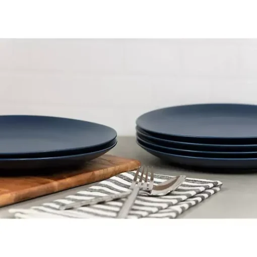 Kirklands Home Dinnerware|Dark Classic Coupe Dinner Plates, Set of 6 Blue