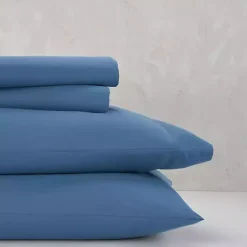 Kirklands Home Bed Sheets|Dark Microfiber 4-pc. Queen Sheet Set Blue