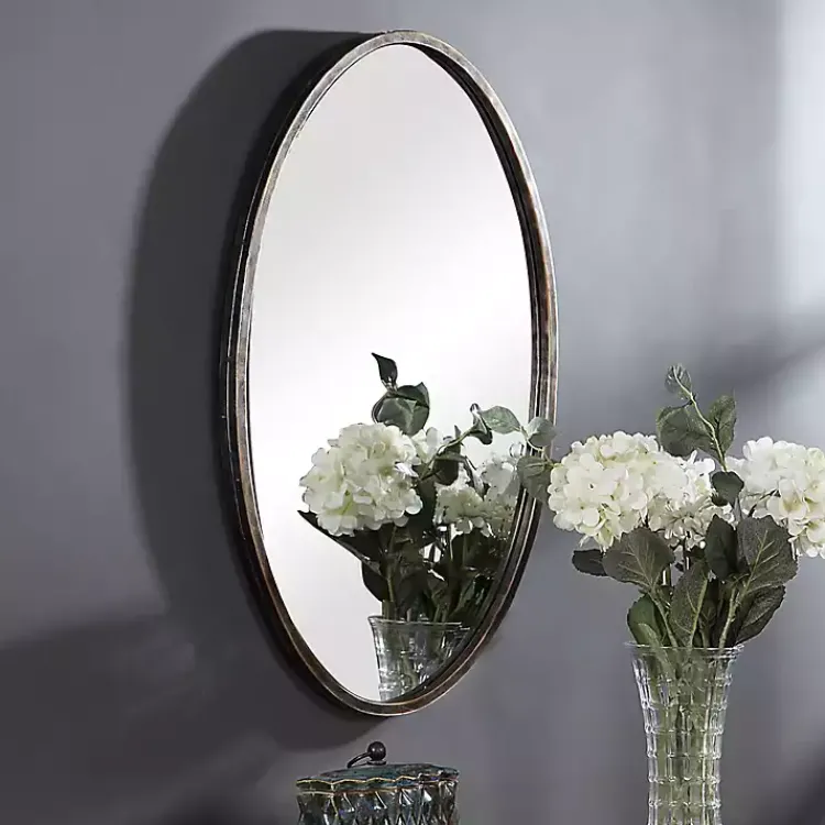 Kirklands Home Framed Mirrors|Dark Bronze Oval Wall Mirror