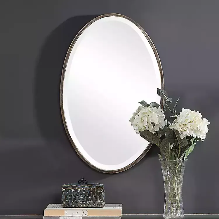Kirklands Home Framed Mirrors|Dark Bronze Oval Wall Mirror