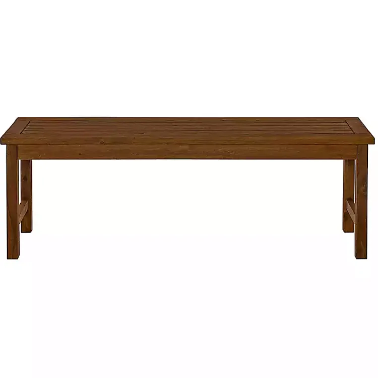 Kirklands Home Outdoor Seating|Dark Acacia Wood Outdoor Bench Brown