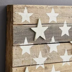Kirklands Home Wall Plaques|Dark American Flag Wooden Wall Sculpture Brown