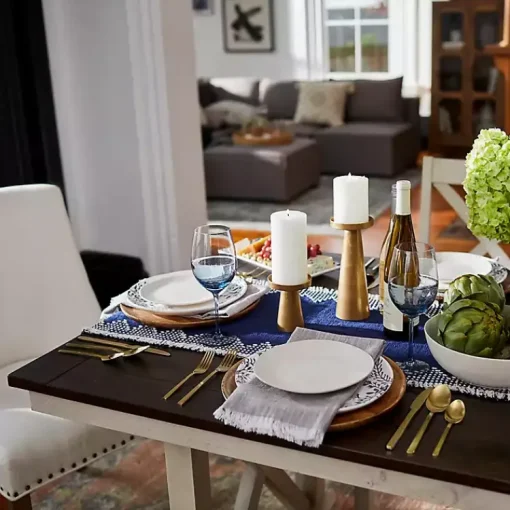 Kirklands Home Dining Tables|Dark Brown and Ivory Jackson Dining Table