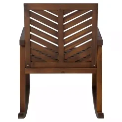 Kirklands Home Outdoor Seating|Dark Chevron Outdoor Rocking Chair Brown