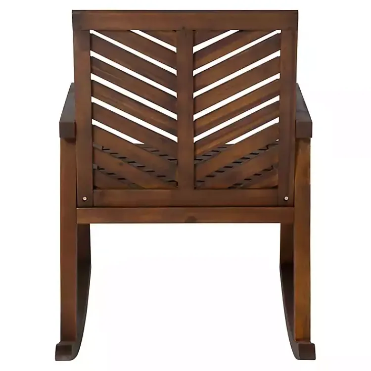 Kirklands Home Outdoor Seating|Dark Chevron Outdoor Rocking Chair Brown