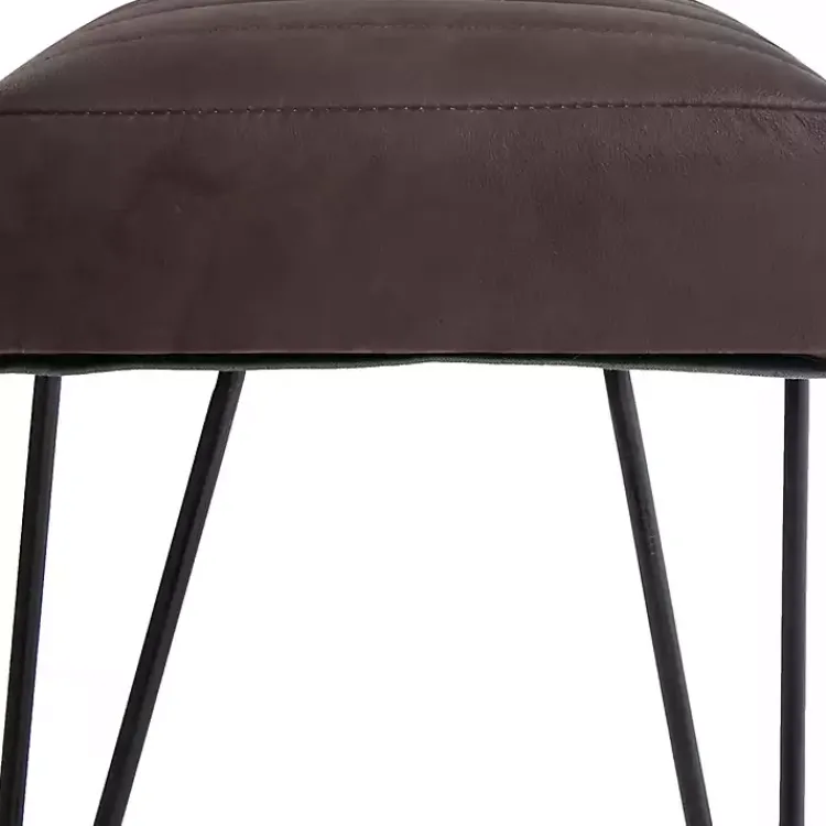 Kirklands Home Benches & Ottomans|Dark Leather Tufted Panel Bench Brown