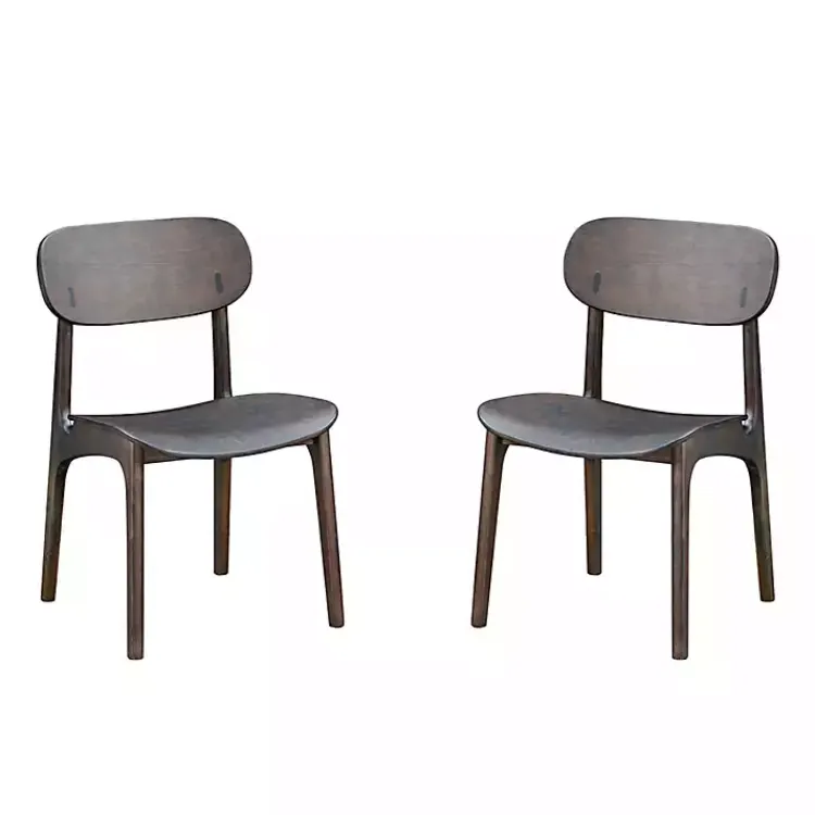 Kirklands Home Dining Chairs|Dark Mid-Century Modern Chairs, Set of 2 Brown
