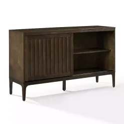 Kirklands Home Cabinets & Sideboards|Dark Slatted Sliding Door Sideboard Brown