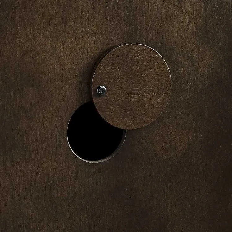 Kirklands Home Cabinets & Sideboards|Dark Slatted Sliding Door Sideboard Brown