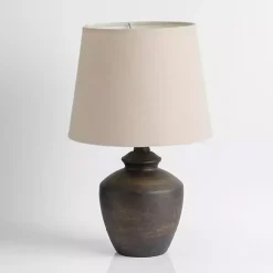 Kirklands Home Table Lamps|Dark Brown Textured Table Lamp Tan