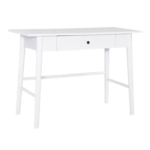 Kirklands Home Office Furniture|Dark Wood 1-Drawer Midcentury Modern Desk Brown