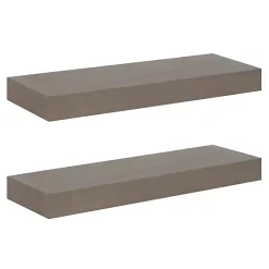 Kirklands Home Shelves|Dark Brown Wood Floating Shelves, Set of 2
