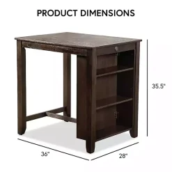 Kirklands Home Dining Tables|Dark Cherry Wood Kayla Counter Height 3-pc. Set Brown