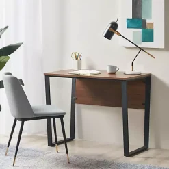 Kirklands Home Office Furniture|Dark Coffee Wood Computer Desk