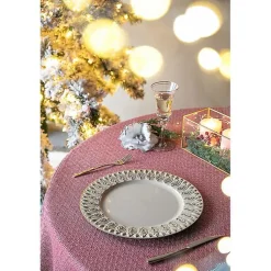 Kirklands Home Serving & Entertaining|Dark Cream Plume Border Chargers, Set of 4 Ivory