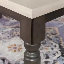 Kirklands Home Dining Tables|Dark Gray & White Traditional Dining Table