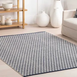 Kirklands Home Area Rugs|Dark Gray and Ivory Dainty Diamond Area Rug, 5x8