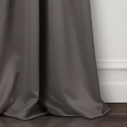 Kirklands Home Curtains & Drapes|Dark Blackout Curtain Panel Set, 108 in. Gray
