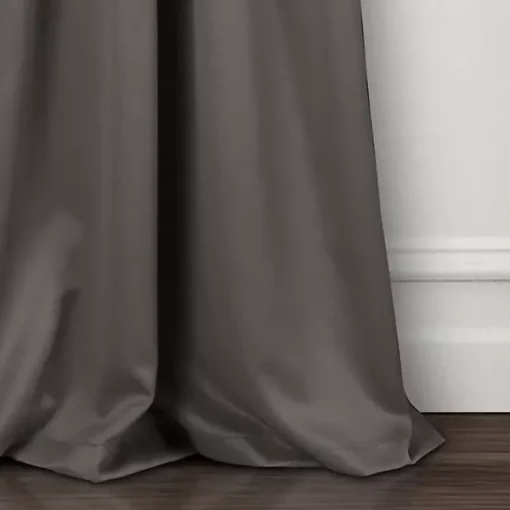 Kirklands Home Curtains & Drapes|Dark Blackout Curtain Panel Set, 108 in. Gray