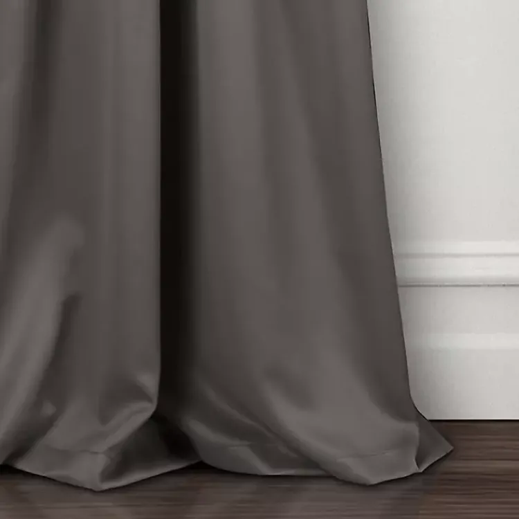 Kirklands Home Curtains & Drapes|Dark Blackout Curtain Panel Set, 108 in. Gray