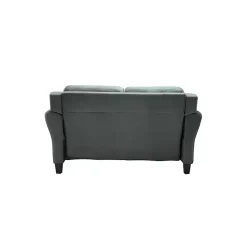 Kirklands Home Sofas & Loveseats|Dark Kelly Microfiber Rolled Arm Loveseat Gray