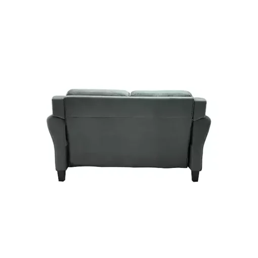 Kirklands Home Sofas & Loveseats|Dark Kelly Microfiber Rolled Arm Loveseat Gray