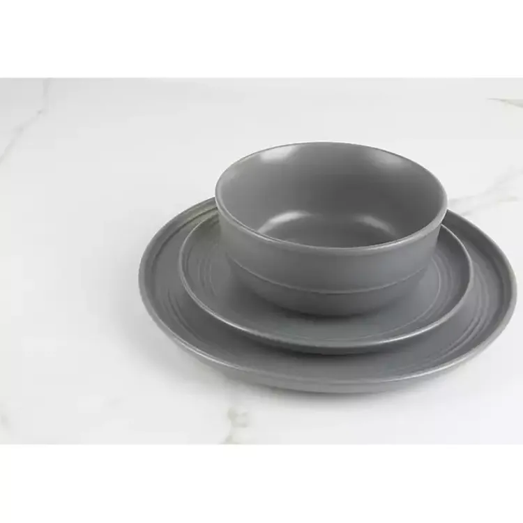 Kirklands Home Dinnerware|Dark Linear Salad Plates, Set of 6 Gray