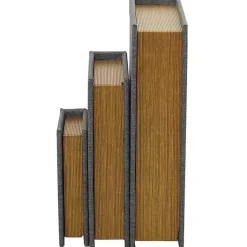 Outlet Dark Linen Book Boxes, Set of 3 Baskets & Boxes