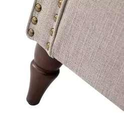 Kirklands Home Accent Chairs|Dark Miriam Nailhead Trim Armchair Gray