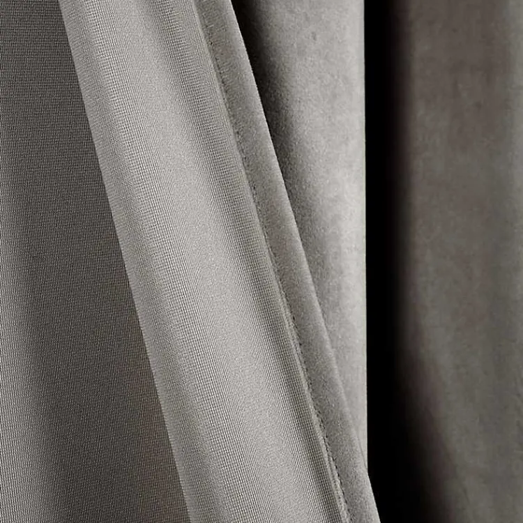 Kirklands Home Curtains & Drapes|Dark Prima Velvet Curtain Panel Set, 108 in. Gray