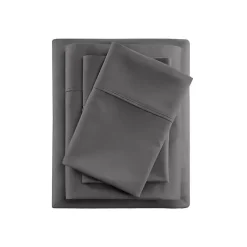 Kirklands Home Bed Sheets|Dark Rich Cooling Cotton Queen Sheet Set Gray