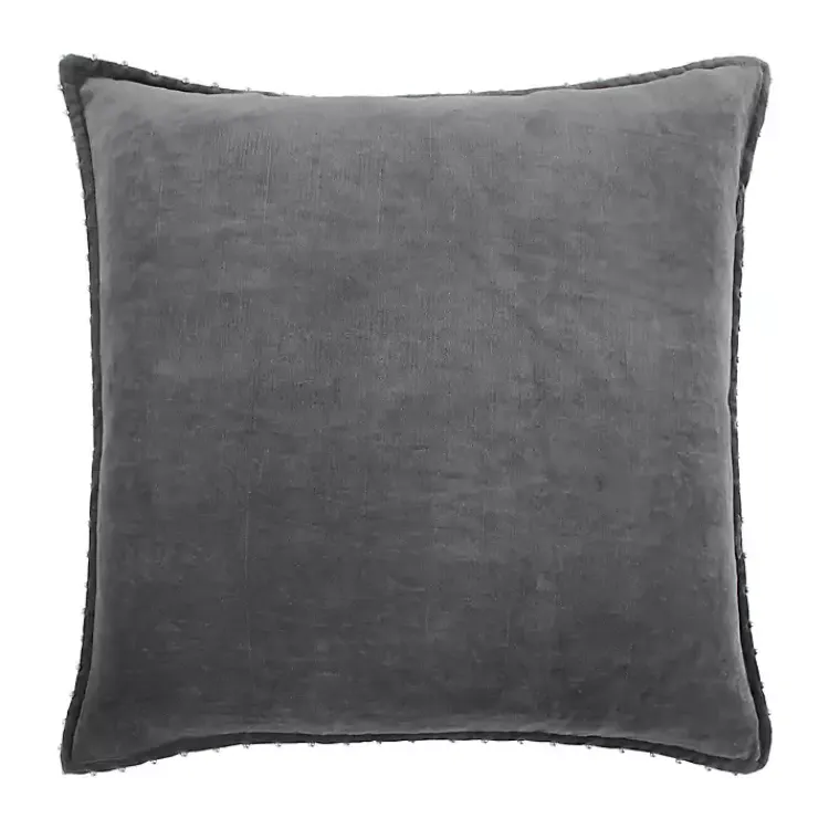 Hot Dark Solid Cotton Pillow, 22 in. Pillows