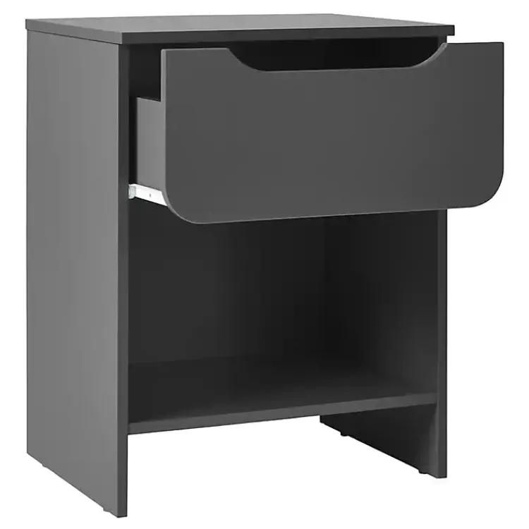 Kirklands Home Nightstands|Dark Stanley Single Drawer Nightstand Gray