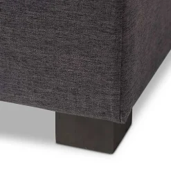 Kirklands Home Entryway Furniture|Dark Tufted Contemporary Storage Bench Gray