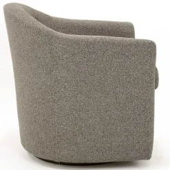 Kirklands Home Accent Chairs|Dark Tufted Swivel Barrel Accent Chair Gray