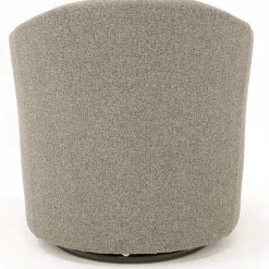 Kirklands Home Accent Chairs|Dark Tufted Swivel Barrel Accent Chair Gray