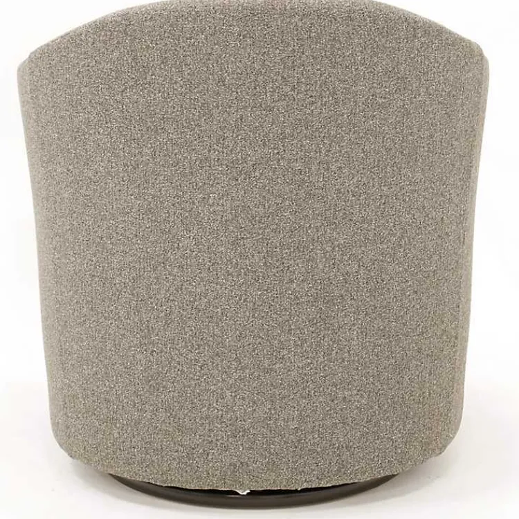Kirklands Home Accent Chairs|Dark Tufted Swivel Barrel Accent Chair Gray