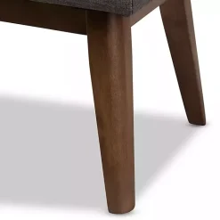 Kirklands Home Benches & Ottomans|Dark Tufted Walnut Wood Bench Gray