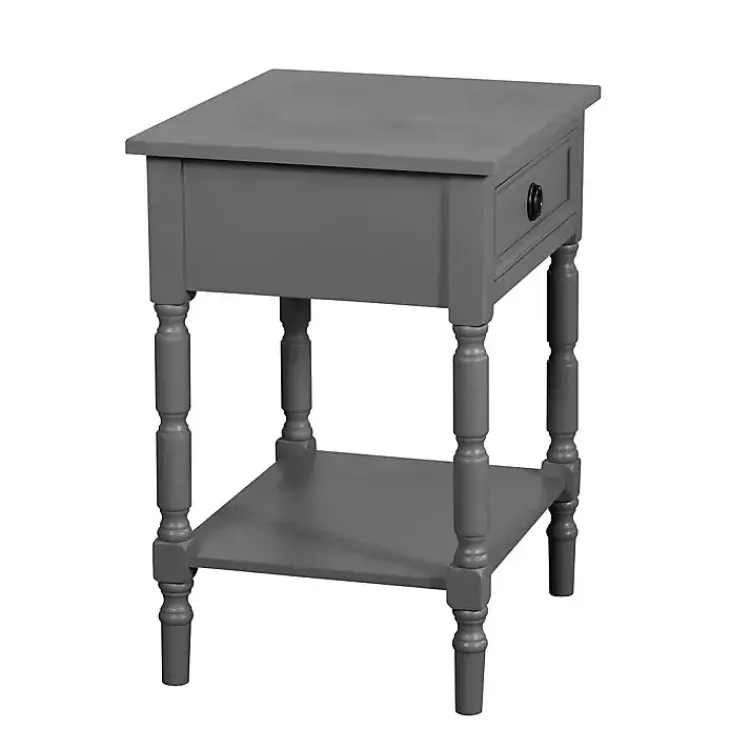 Kirklands Home Accent & End Tables|Dark Wood Barrett Accent Table Gray