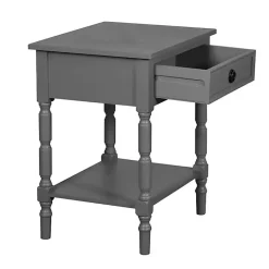 Kirklands Home Accent & End Tables|Dark Wood Barrett Accent Table Gray