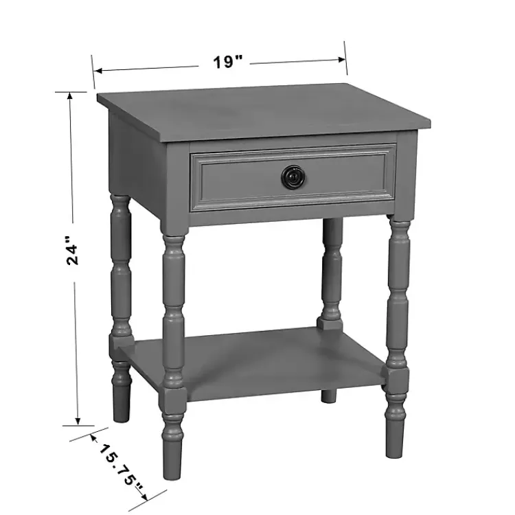 Kirklands Home Accent & End Tables|Dark Wood Barrett Accent Table Gray